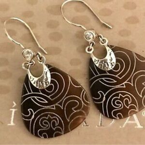 Silpada Silver and Brown Artistic Earrings
